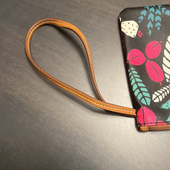 FOSSIL Eliza Clutch Wristlet Wallet Dark Floral Cactus Zip like NEW Bag Purse - Picture 7 of 11